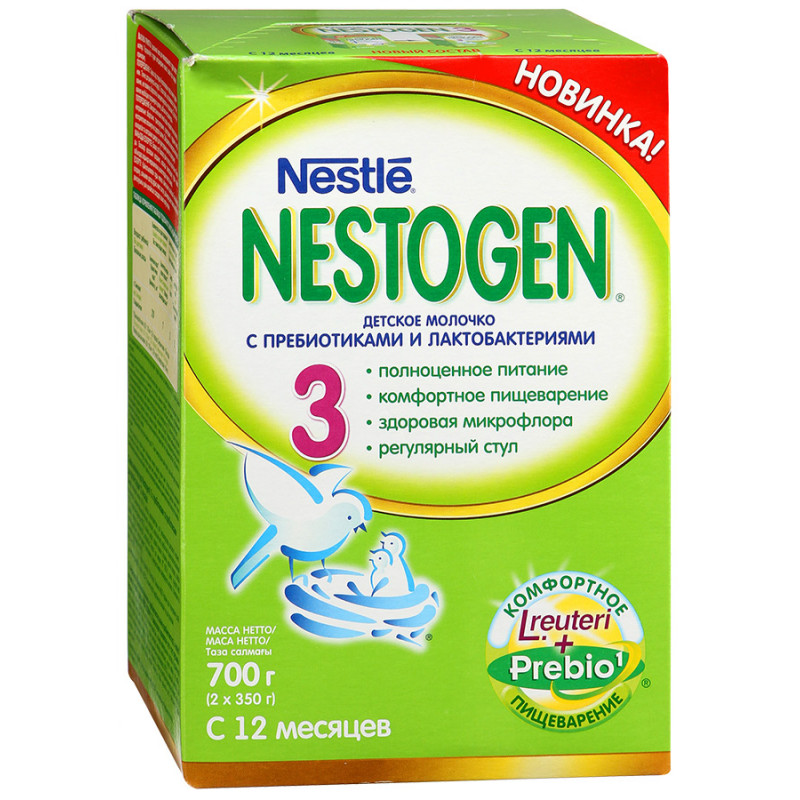 Nestogen 3, напиток молочный сухой, 350 г, 2 шт, для детей с 12 месяцев, с пребиотиками и лактобактериями фото