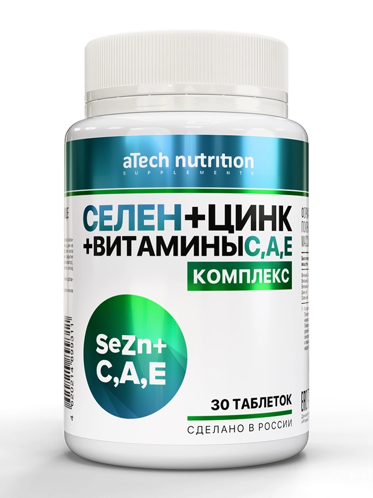 Atech nutrition Селен + Цинк + Витамины C, A, E, таблетки, 30 шт. фото