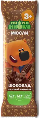 Ми-ми-мишки Батончик злаковый, 24 г, 1 шт, шоколад фото 