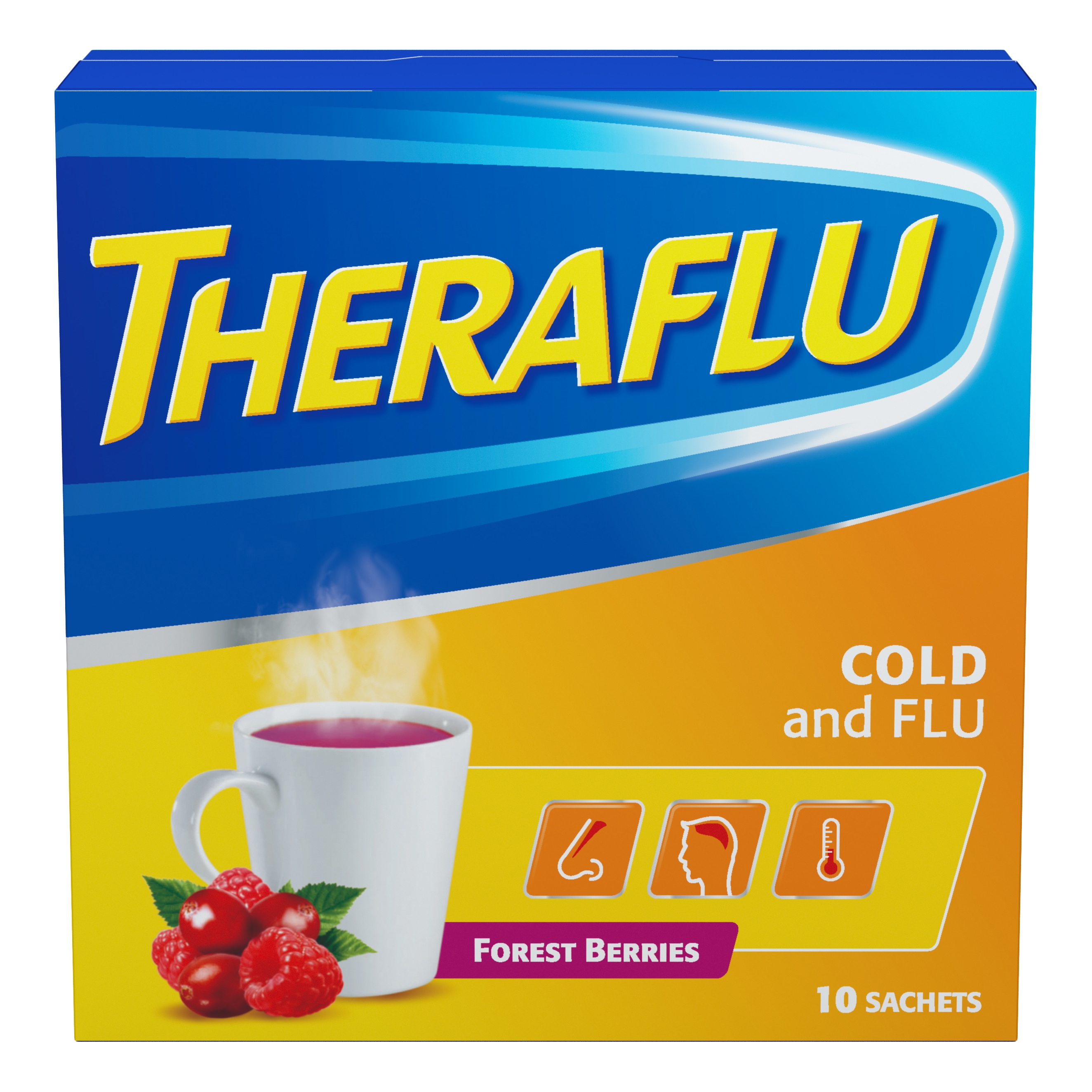 ТераФлю, порошок для приготовления раствора для приема внутрь, 11.5 г, 10 шт, лесные ягоды фото