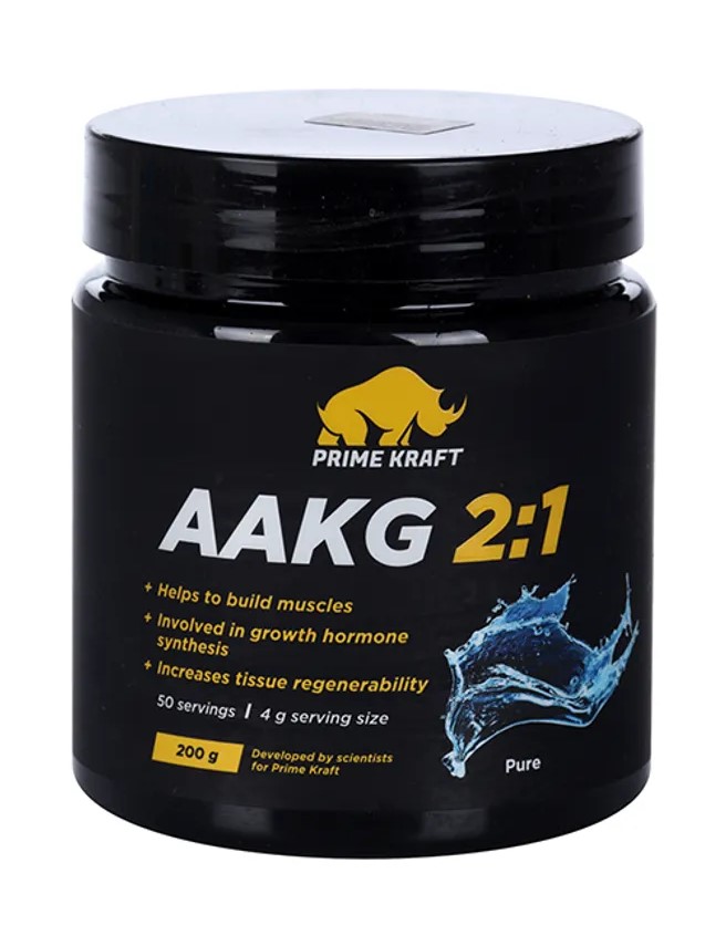 Prime Kraft AAKG 2:1 Аминокислоты L-Аргинин альфа-кетоглутарат, порошок для приготовления раствора для приема внутрь, 200 г, 1 шт, без вкуса фото