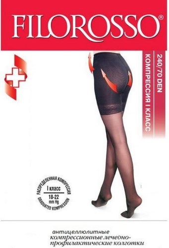 Filorosso колготки компрессионные лечебно-профилактические 240/70 den 1 класс компрессии, р. 5, 1 шт, черного цвета фото