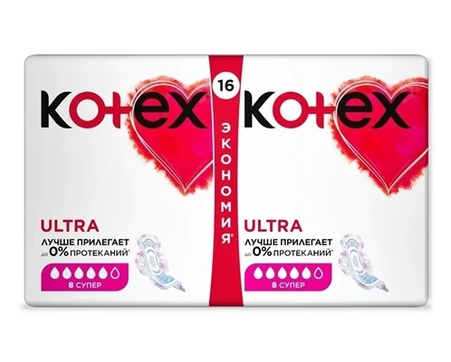 Kotex ultra super, прокладки гигиенические, 16 шт, поверхность сеточка фото