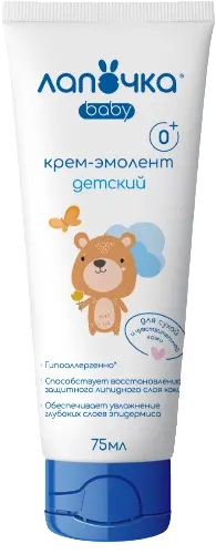 Лапочка Крем-эмолент детский Увлажняющий, эмульсия, 75 мл, 1 шт, для детей с рождения фото