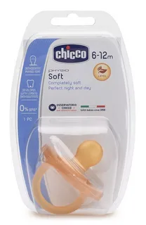 Chicco Physio Soft Пустышка латексная ортодонтическая 6-12 мес, 1 шт. фото