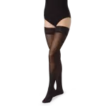 B.Well Med Чулки компрессионные прозрачные, 2 класс компрессии (22-32 mmHg), р. 3, пара, 1 шт, черного цвета, арт. JW-222, с ажурной резинкой фото 2