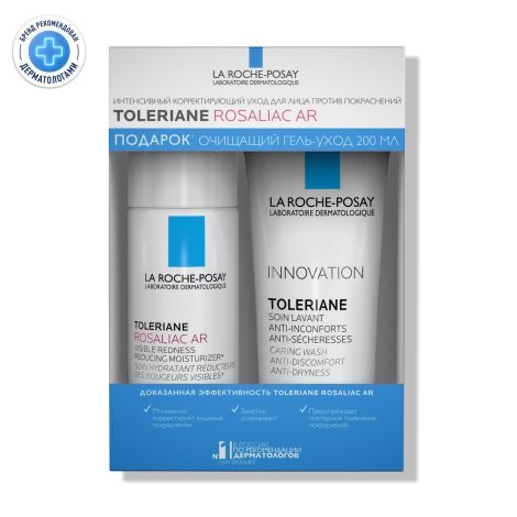 La Roche-Posay Toleriane Rosaliac AR корретирующий уход 40 мл + Toleriane гель очищающий 200 мл, набор, 1 шт. фото
