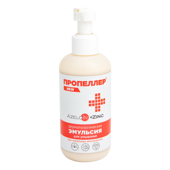 Пропеллер Azeloin + Zinc Эмульсия для умывания, эмульсия для лица, 200 мл, 1 шт, дерматологическая фото