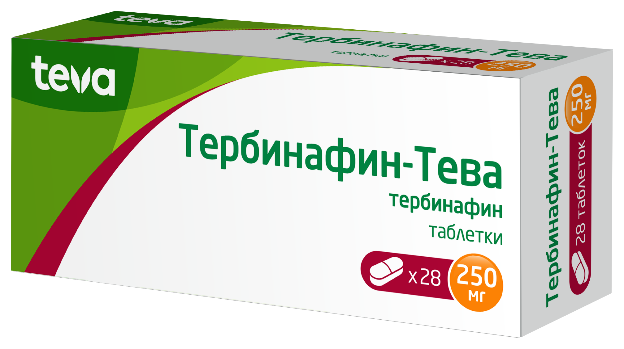Тербинафин-Тева, 250 мг, таблетки, 28 шт. фото