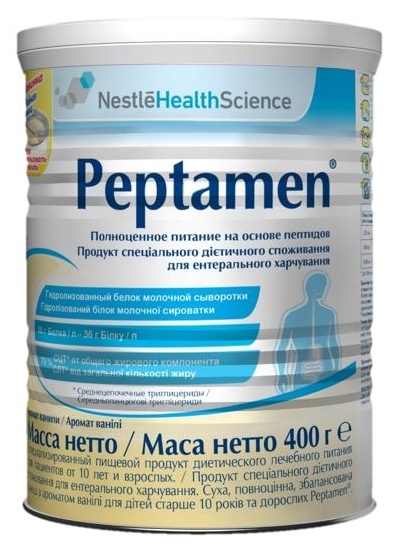 Peptamen для детей 10+ и взрослых, смесь для энтерального питания, 400 г, 1 шт. фото