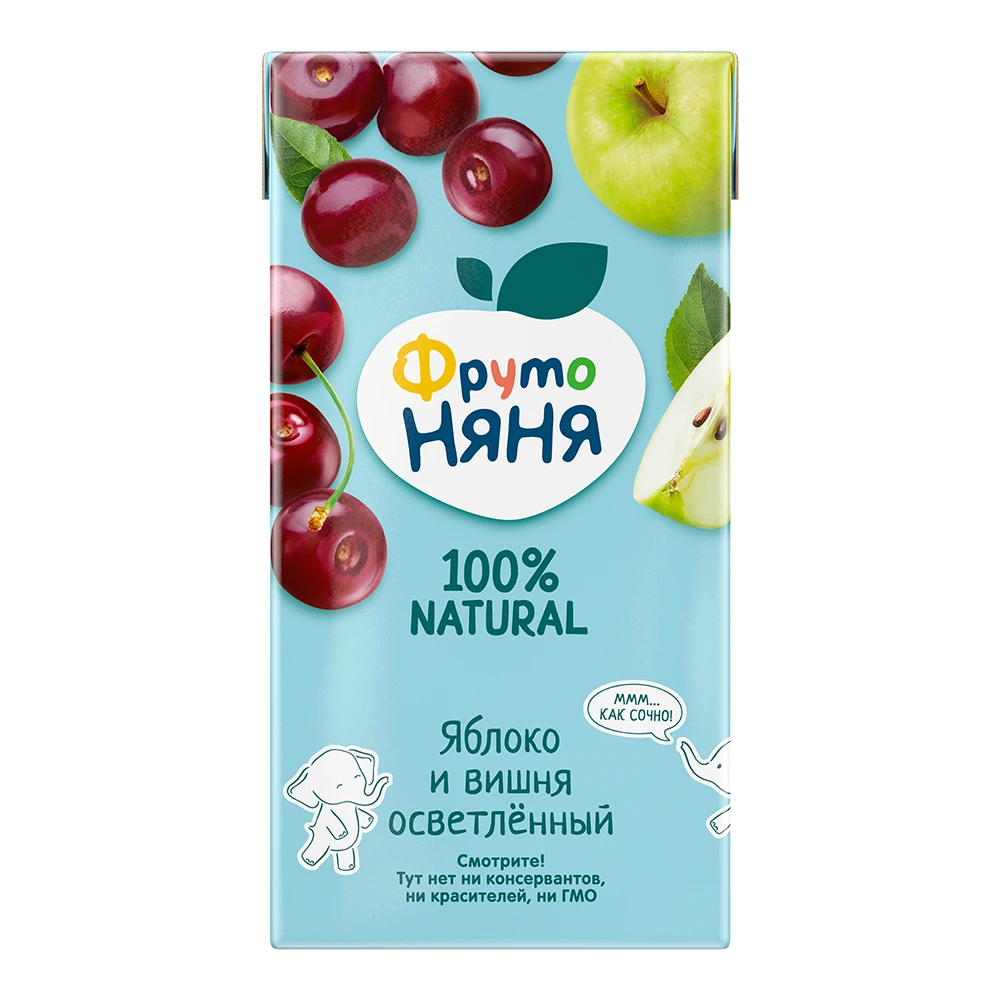 Фрутоняня сок, сок, 500мл, 1 шт, яблоко + вишня, осветленный фото