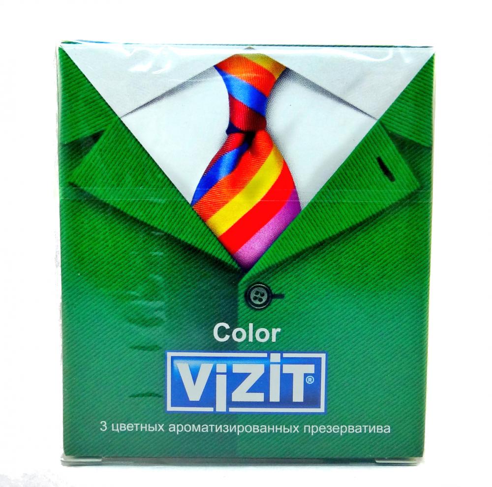 Презервативы Vizit Color, презерватив, 3 шт, цветные, ароматизированные фото