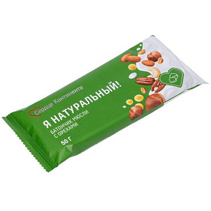 Сердце Континента Я натуральный! батончик-мюсли, батончик, 50 г, 1 шт, ореховый микс фото