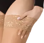 B.Well Med Чулки компрессионные прозрачные, 2 класс компрессии (22-32 mmHg), р. 4, пара, 1 шт, телесного цвета, арт. JW-222, с ажурной резинкой фото 3