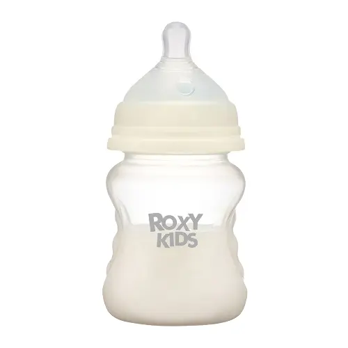 Roxy-kids Бутылочка с антиколиковой соской, 3+ мес, 160 мл, 1 шт, кокосовый, средний поток, арт. RBTL-002-B фото