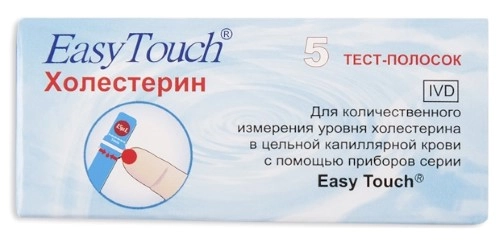 EasyTouch тест-полоски для определения холестерина, 5 шт. фото