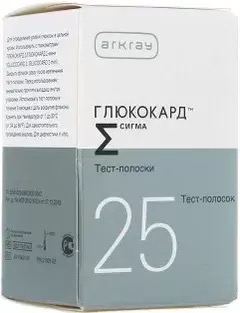 Тест-полоски Глюкокард Сигма, тест-полоска, 25 шт. фото