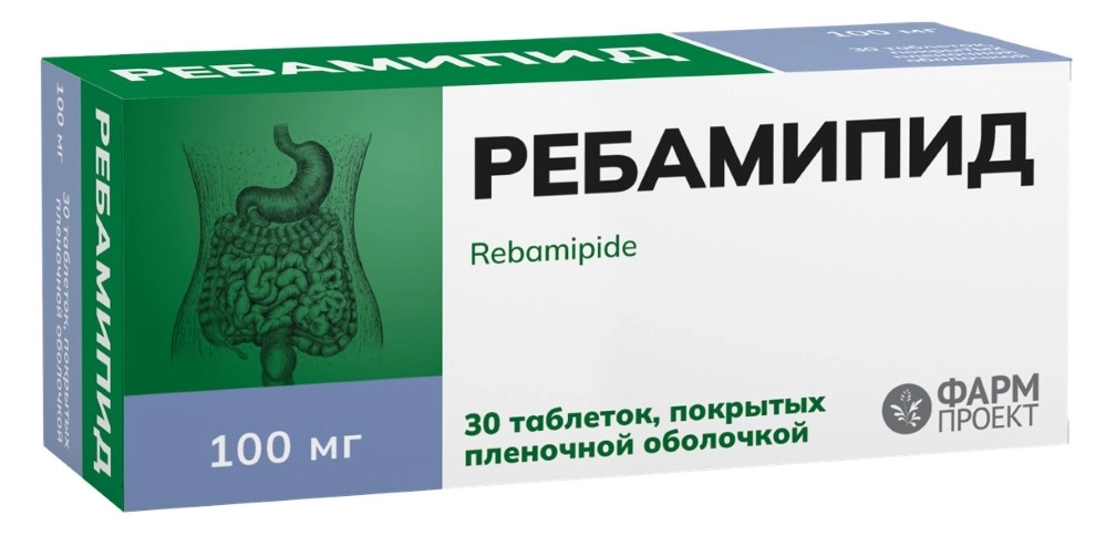 Ребамипид, 100 мг, таблетки, покрытые пленочной оболочкой, 30 шт. фото