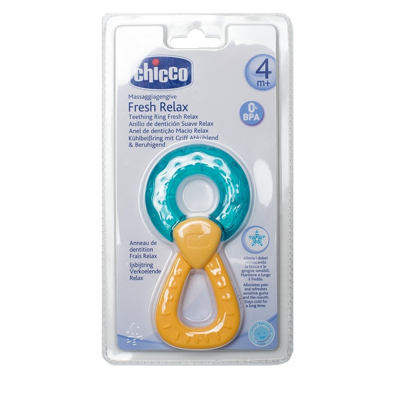 Chicco игрушка-прорезыватель с водой Кольцо 4 мес+, 1 шт, голубого цвета фото