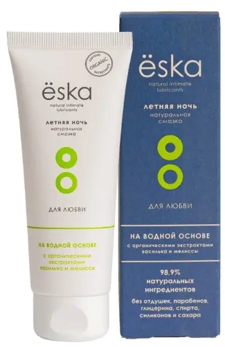 Eska лубрикант на водной основе смазка натуральная летняя ночь, гель, 75 мл, 1 шт. фото