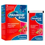 Ранкоф флю, порошок для приготовления раствора для приема внутрь, 17 г, 5 шт, малина фото