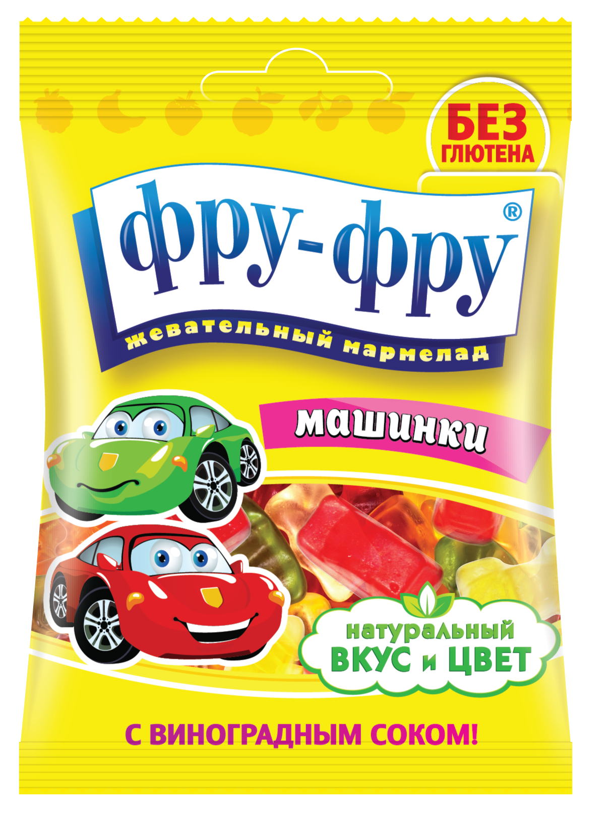 Фру-Фру Мармелад Машинки, мармелад жевательный, 30 г, 1 шт, с фруктовым соком фото