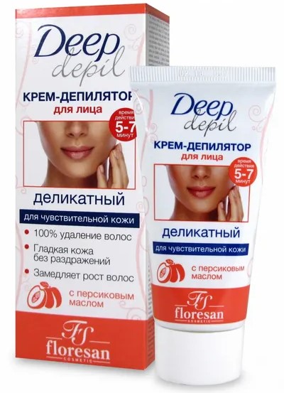 Floresan deep depil деликатный для лица, крем-депилятор, 50 мл, 1 шт, Ф-126 фото