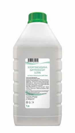 Хлоргексидина биглюконат, 0.05%, 1000 мл, 1 шт, водный фото