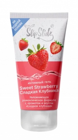 СлипСлайд Гель-смазка интимная увлажная романтическая формула, гель, 50 мл, 1 шт, сладкая клубника фото