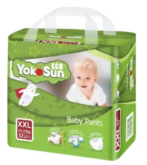 Yokosun Eco подгузники-трусики детские, XXL, 32 шт, 15-23 кг фото