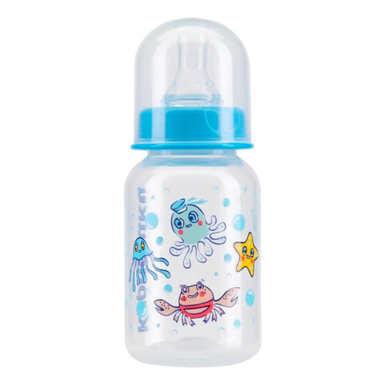 Курносики Бутылочка с силиконовой соской 0+, 125 мл, 1 шт, цвет в ассортименте, с рисунком, арт. 11001 фото