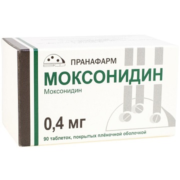 Моксонидин, 0.4 мг, таблетки, покрытые пленочной оболочкой, 90 шт. фото