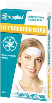 Extraplast Пластырь от головной боли, пластырь, 2 шт, охлаждающий фото