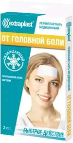 Extraplast Пластырь от головной боли, пластырь, 2 шт, охлаждающий фото