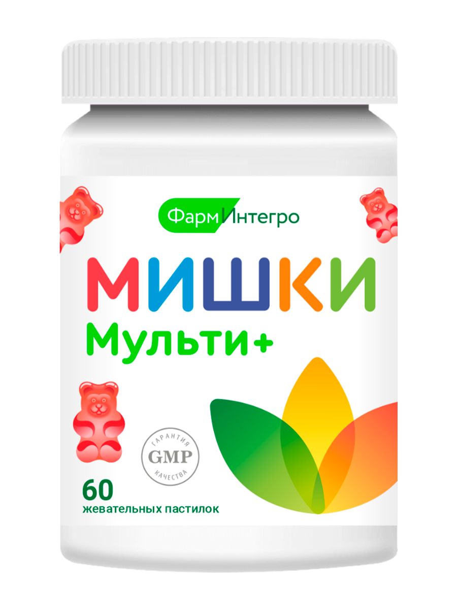 Мишки Мульти+, пастилки жевательные, 60 шт. фото