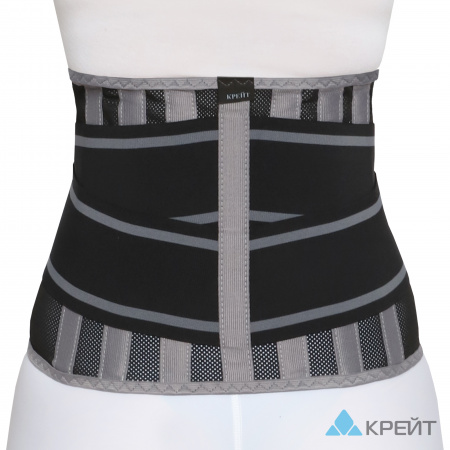 Крейт Корсет ортопедический пояснично-крестцовый, р. 3, 1 шт, черно-серый, Б-507 6 металлических ребер жесткости фото