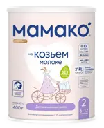 Мамако 2 Premium молочная смесь на основе козьего молока, 6-12 месяцев, смесь молочная сухая, 400 г, 1 шт. фото