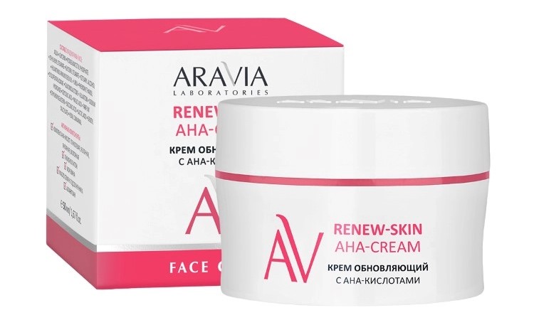 Aravia laboratories renew-skin aha-cream крем для лица обновляющий с аha-кислотами, крем для лица, 50 мл, 1 шт. фото