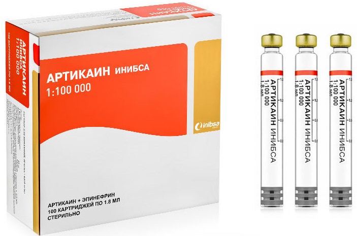 Артикаин ИНИБСА, 40 мг + 0.01 мг/мл, раствор для инъекций, 1.8 мл, 100 шт, в картриджах фото