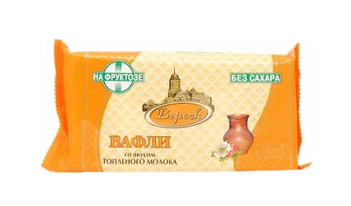 Невские вафли Топленое молоко на фруктозе, 105 г, 1 шт, без сахара фото