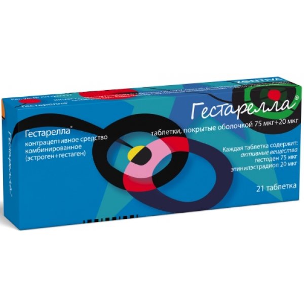 Гестарелла, 20мкг+75мкг, таблетки, покрытые оболочкой, 21 шт. фото