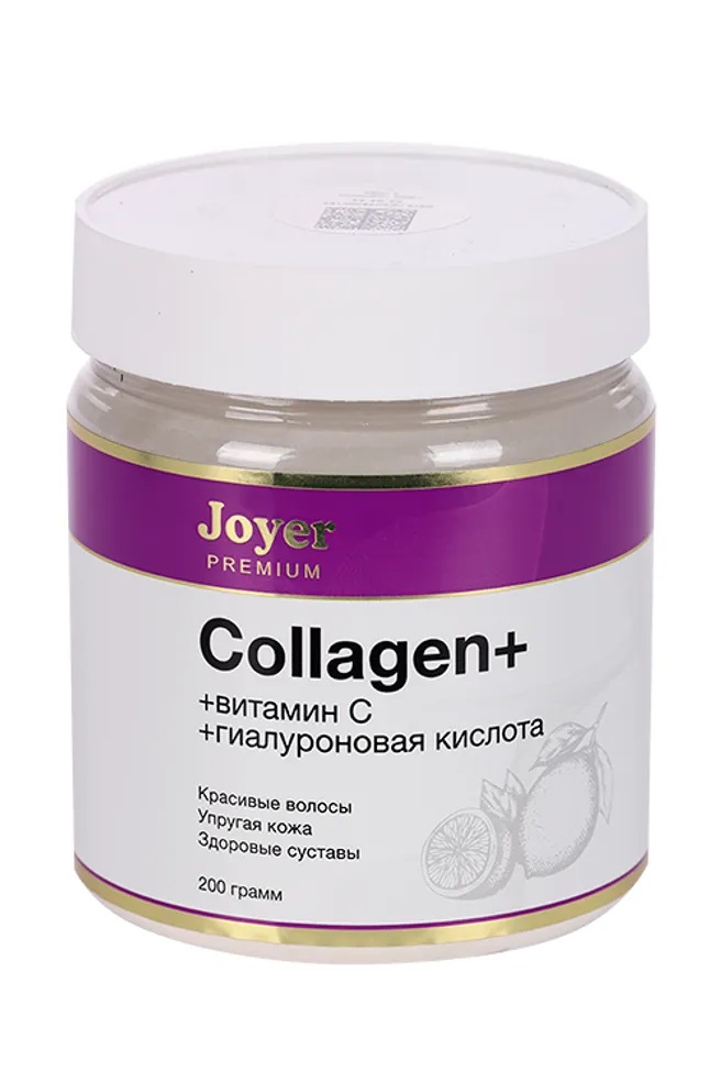 Joyer Premium Коллаген говяжий + Витамин С + Гиалуроновая кислота, порошок, 200 г, 1 шт, лимон + лайм фото