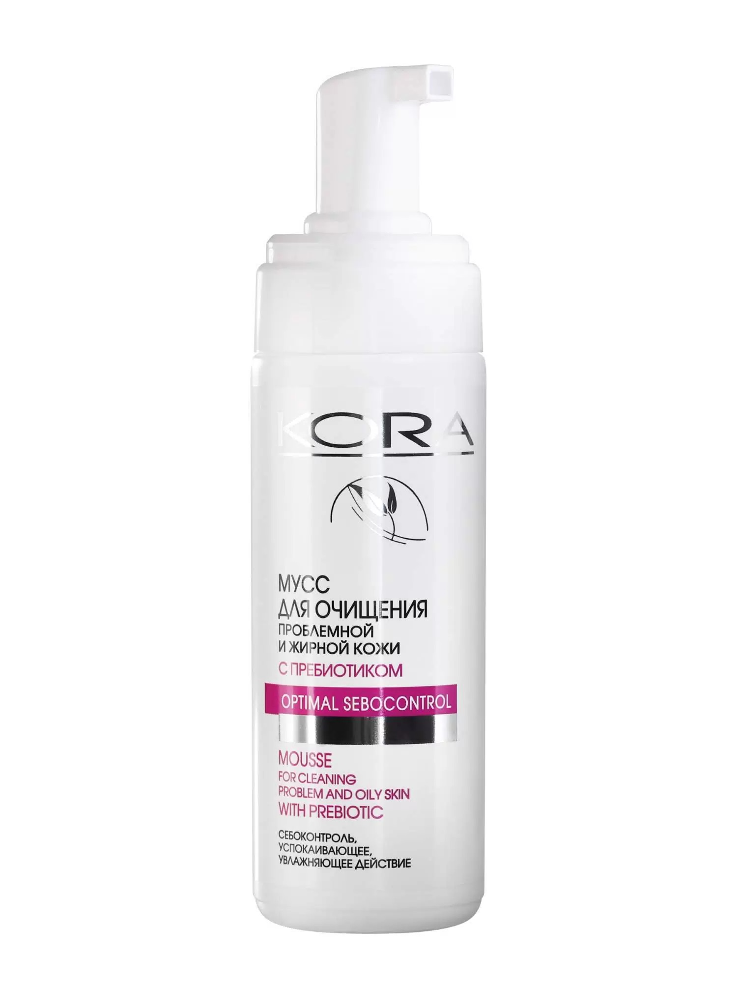 Kora Мусс для умывания с пребиотиком, мусс, 160 мл, 1 шт, для жирной и проблемной кожи фото