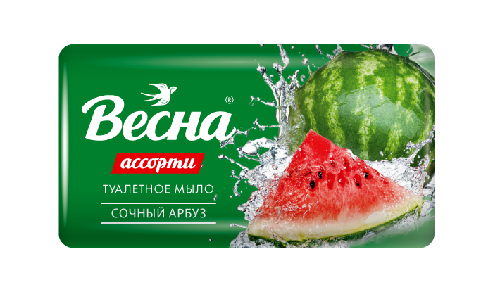 Весна Мыло туалетное Ассорти, 90 г, 1 шт, арбуз фото