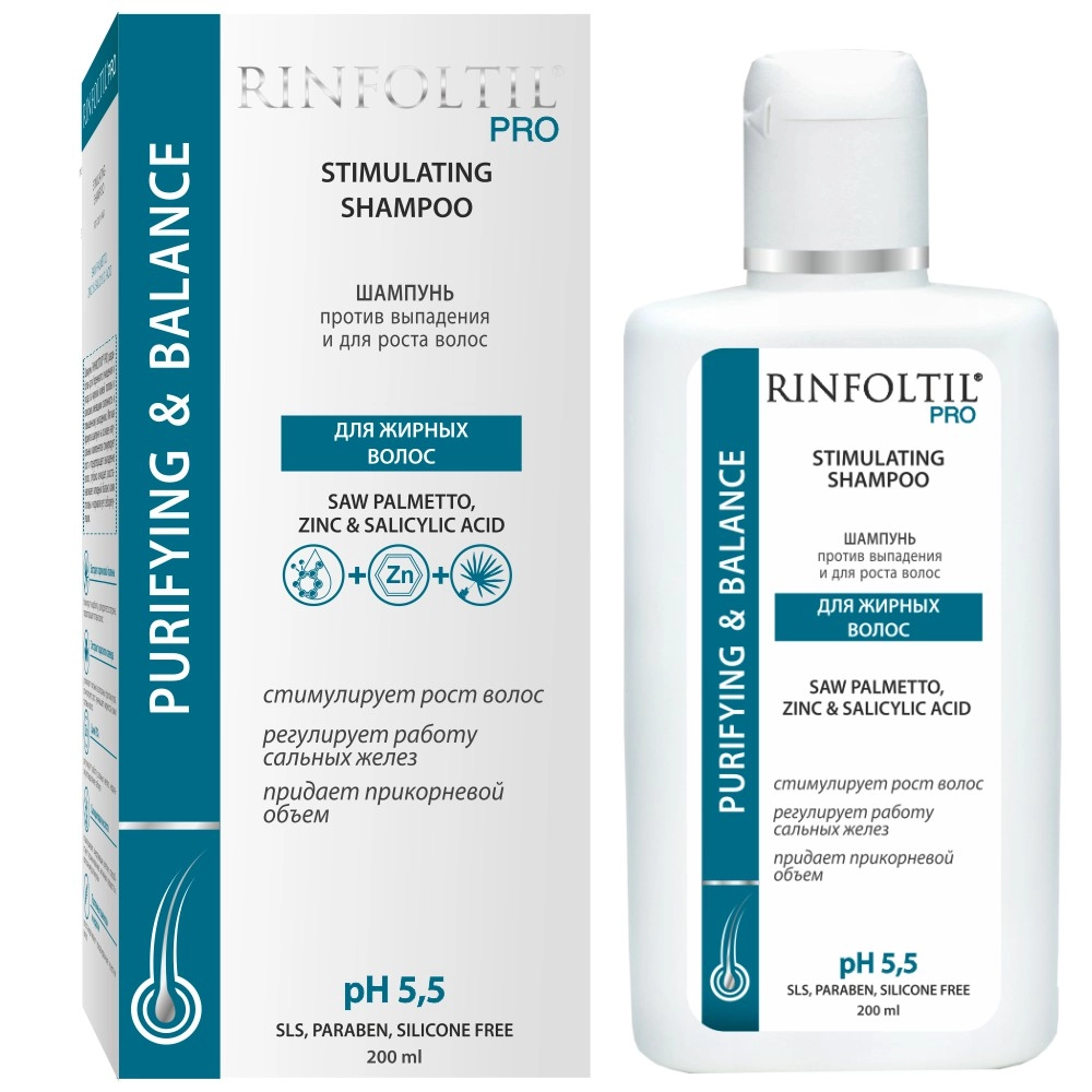 Ринфолтил PRO Шампунь против выпадения и для роста волос, шампунь, 200 мл, 1 шт, для жирных волос фото