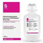 Аминокапроновая кислота-СОЛОфарм, 50 мг/мл, раствор для инфузий, 100 мл, 36 шт. фото