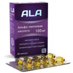 ALA Альфа-липоевая кислота, 100 мг, капсулы, 30 шт. фото