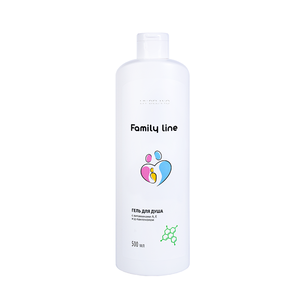 Liv Delano Family line Гель для душа с витаминами А, Е и д-пантенолом, гель для душа, 500 мл, 1 шт. фото