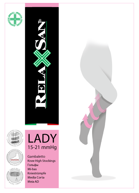 Relaxsan Lady Gambaletto 70 den Гольфы компрессионные 1 класс компрессии, р. 3, пара, 1 шт, черного цвета, арт. 950А (15-21 mmHg) фото