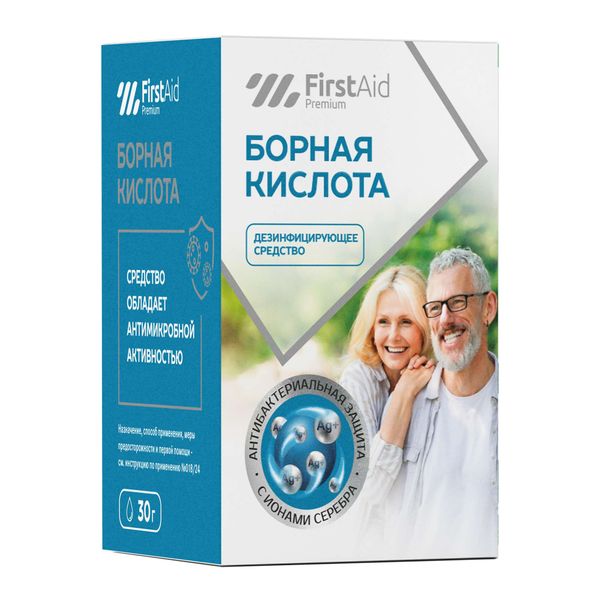 Ферстэйд Премиум Борная кислота с ионами серебра, порошок для наружного применения, 30 г, 1 шт. фото